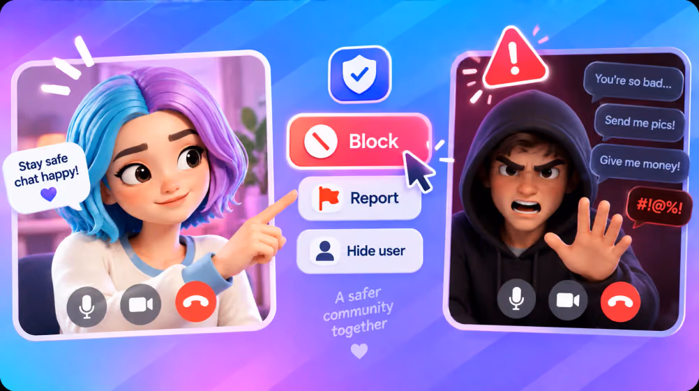 Blocking and reporting inappropriate users in online chats