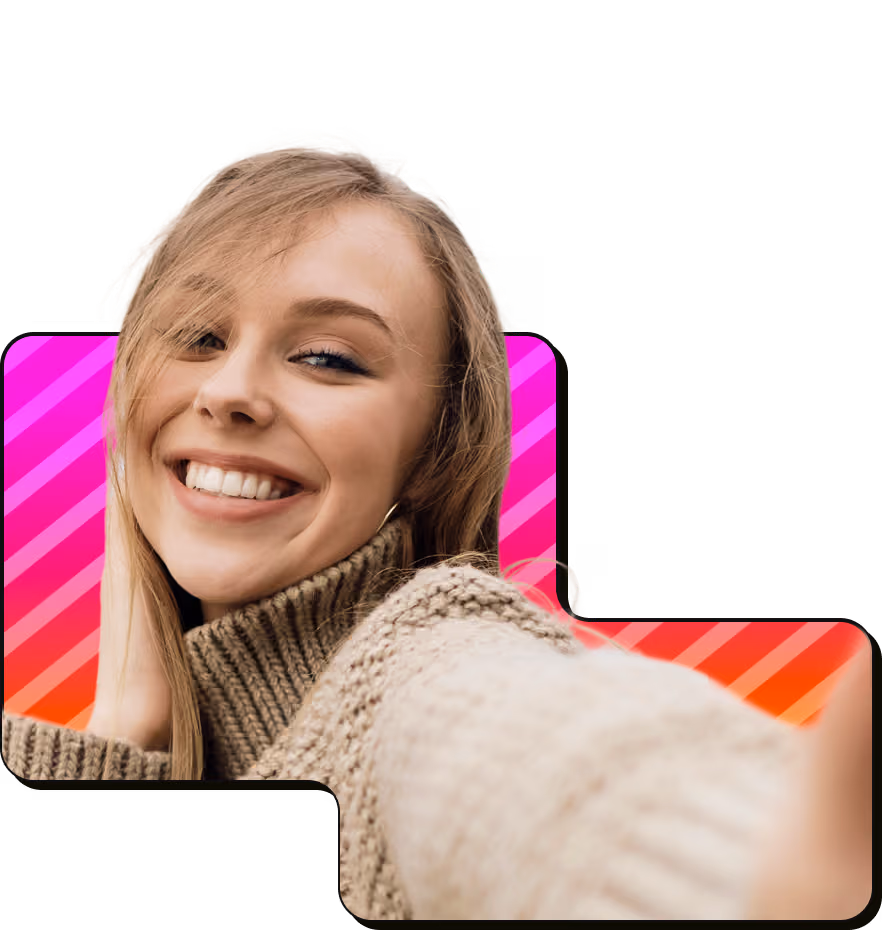 Smiling woman taking a selfie